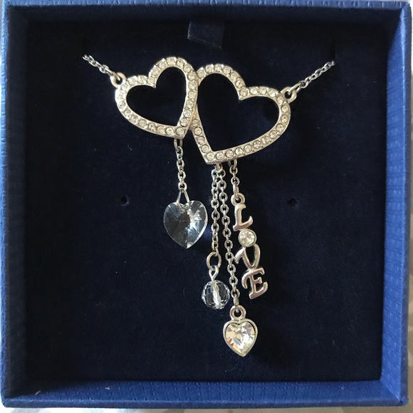 Swarovski Heart Lock Pendant Love Necklace - Picture 4 of 8